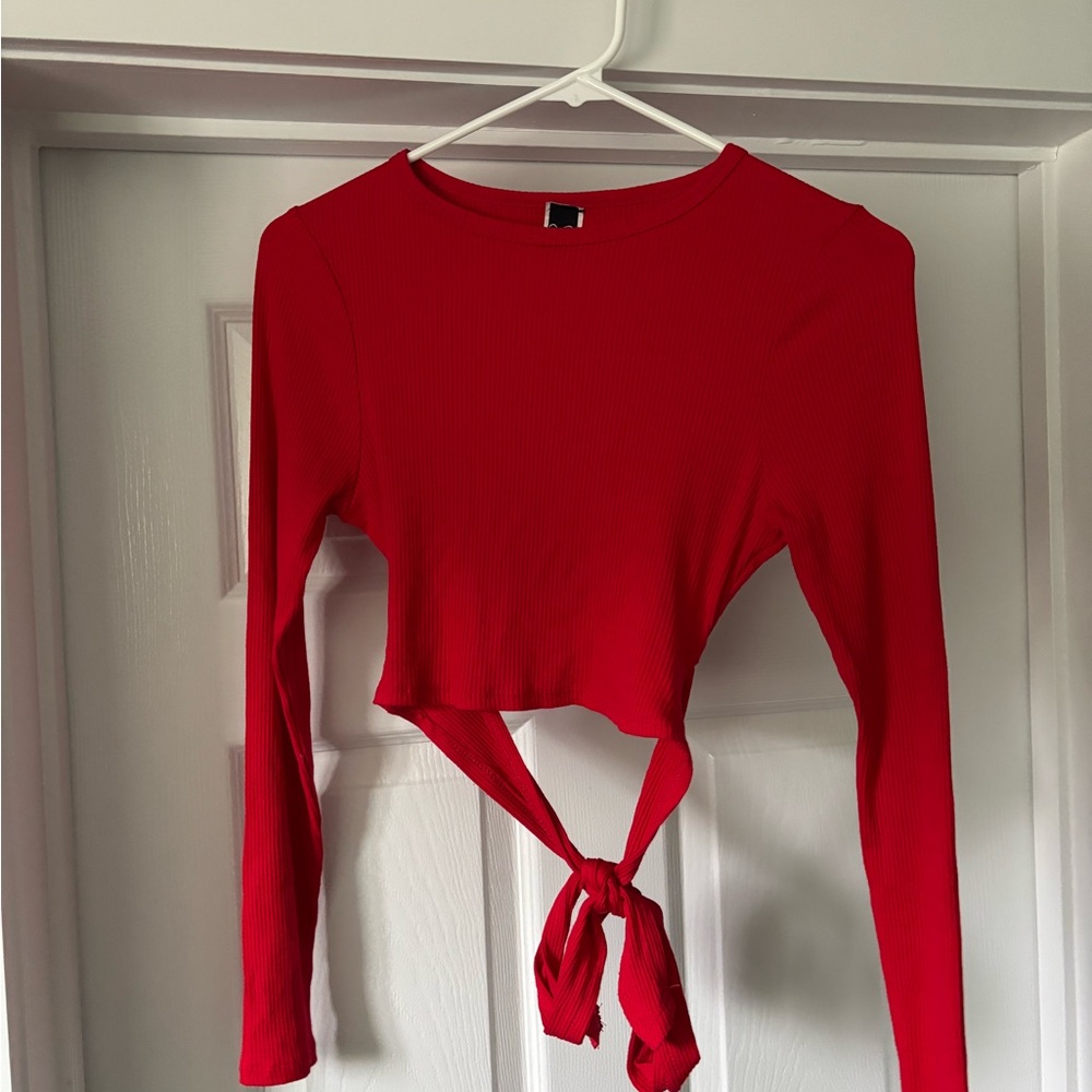 Red Long Sleeve Top